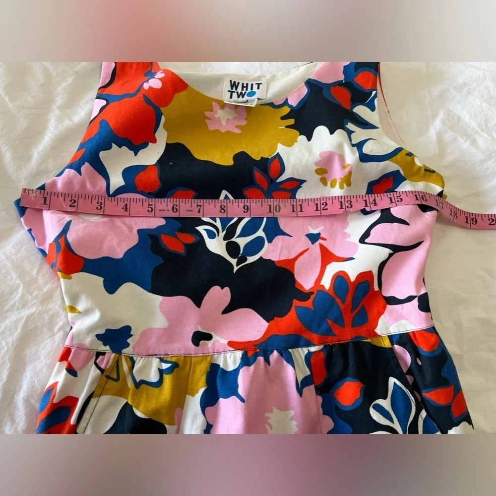 Anthropologie Whit Two | Women’s SZ 4 | Pink Floral Petal Cross Back Dress - Picture 5 of 11